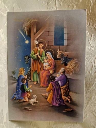 Cartolina buon natale sacra - cartolina,