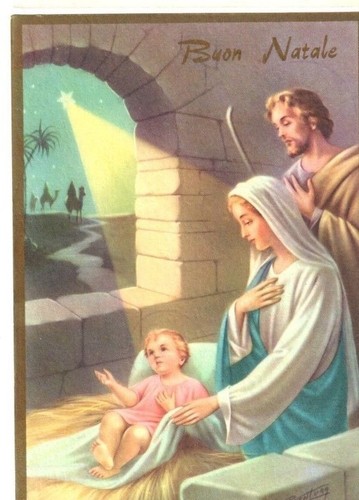 Cartolina buon natale sacra - cartolina,