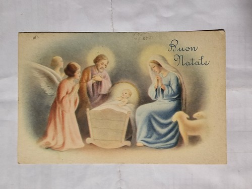 Cartolina buon natale sacra - buon,