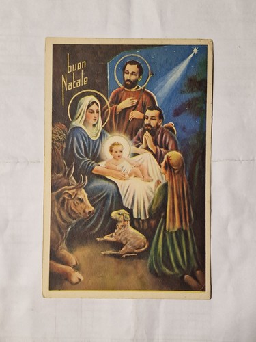 Cartolina buon natale sacra - cartolina,