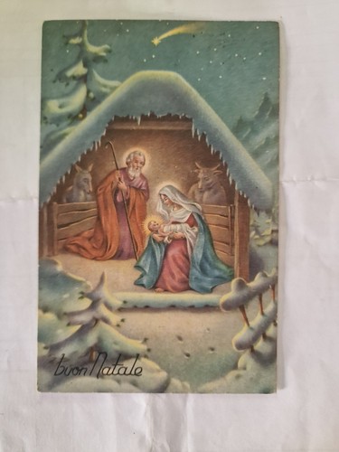 Cartolina buon natale - buon, sacra
