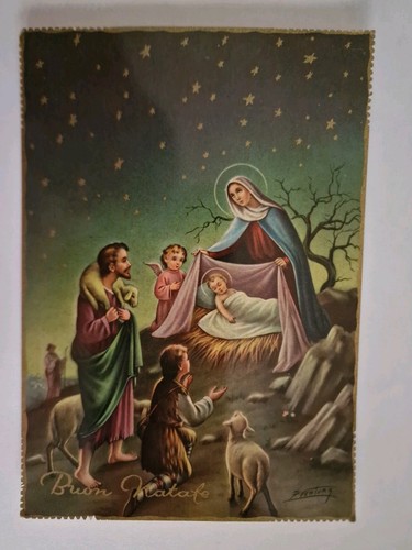 Cartolina buon natale sacra - cartolina,