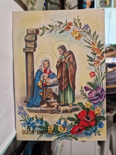 Cartolina buon natale sacra - cartolina,